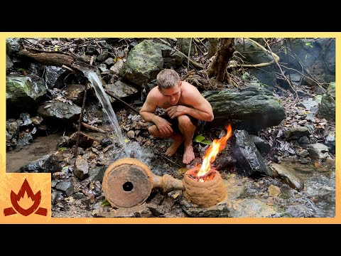 Primitive Technology: Water powered forge blower