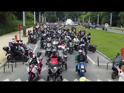 BRUSSELS – Motorcyclists Rally in Support of Palestine