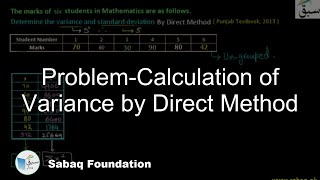 Problem-Calculation of Variance by Direct Method