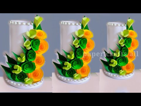 beautiful flower bouquet making with paper / diy flower bouquet