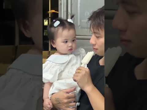 Sweetest Reaction Ever 😍 #funny #cutebaby