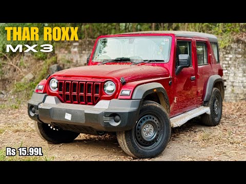 New Mahindra Thar ROXX MX3 2024 🔥 Rs 15.99L - Diesel MT | Most value for money Variant? | Red Colour