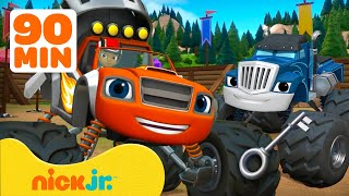 Blaze | ¡Blaze Salva a Crusher y Más Misiones de Rescates Heroicos! 🚗 Con AJ | Nick Jr. en Español