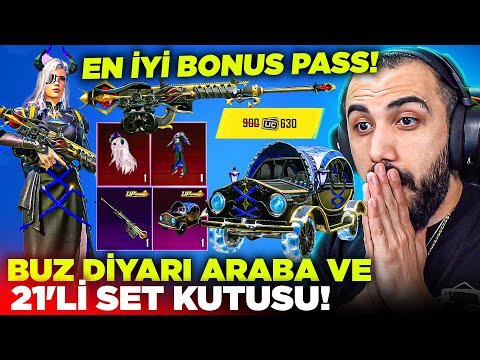 BUZ DİYARI ARABA VE EN İYİ BONUS PASS GELDİ! 😱 21 SETİ BİRDEN 1000 UC'YE ÇIKARMAK?? | PUBG MOBILE