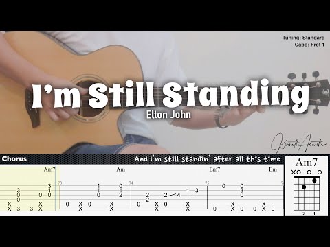 I’m Still Standing - Elton John | Fingerstyle Guitar | TAB + Chords + Lyrics