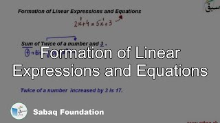 Formation of Linear Expressions and Equations