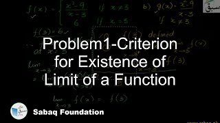 Problem1-Criterion for Existence of Limit of a Function