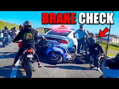 COP BRAKE CHECKS BIKERS | EPIC & CRAZY MOTORCYCLE MOMENTS 2024 - BEST OF WEEK - #91