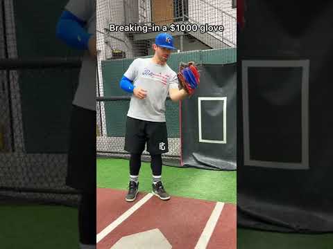Breaking in a $1000 glove ? #baseball #edgeX