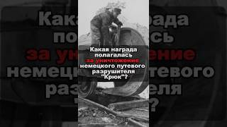 Какая награда полагалась за уничтожение немецкого путевого разрушителя "крюк"?