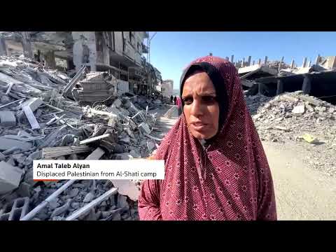 YouTube video thumbnail: Palestinians in Gaza City Keep House Keys as Homes lie Destroyed