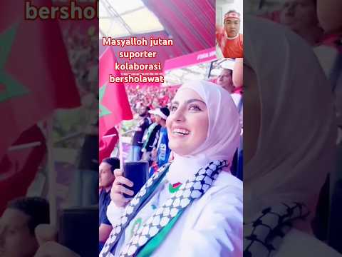 Suporter Timnas Indonesia bersholawat kolaborasi sama suporter marocco #shorts