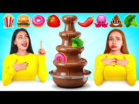 Rich Girl vs Broke Girl Chocolate Fondue Challenge | Extreme Food Competition by RATATA COOL