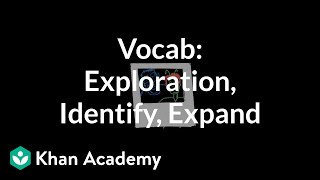 Exploration, Identify, Expand | Vocabulary | Khan Academy