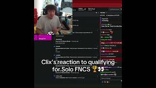 Clix's reaction to qualifying for Solo FNCS 🏆👀
