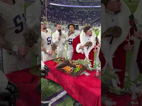 Defense celebrating the Christmas win with Tomahawk steaks ๐คฃ