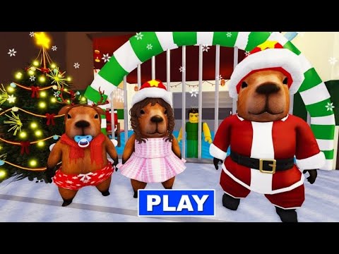 CHRISTMAS CAPYBARAFAMILY PRISON RUN ESCAPE Obby#roblox #scarryobby