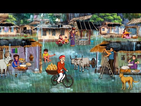 बारिश में बिना छत का गांव | Moral Stories| Hindi Kahaniya| Hindi Fairy Tales | Stories In Hindi
