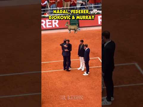 🐐 Nadal, Federer, Djokovic & Murray together on court #djokovic #federer #nadal