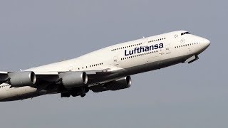Lufthansa B747-8 - Takeoff at Frankfurt Airport