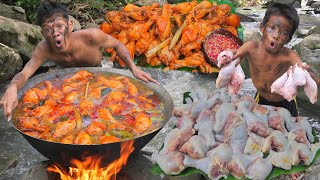 survival in the rainforest - How to Cook Chicken Primitive