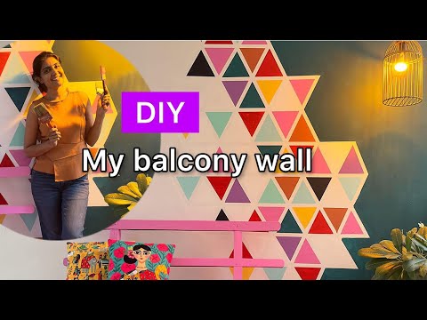 Balcony Wall Makeover #walldecor #balconydesign #balconygarden #diyideas