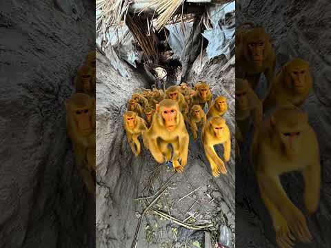 शेर बंदरों के पीछे सुरंग में चला गया।