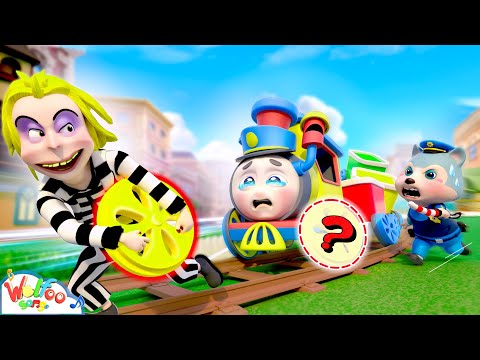 Baby Police, My Wheel was Stolen! Fixing Train Song -  More Police Officer Song | Wolfoo Kids Songs