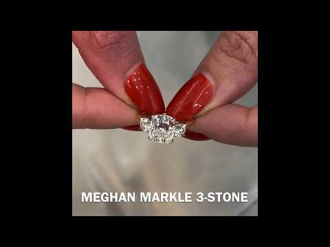 2.5 carat Cushion Cut Diamond "Meghan Markle" Three-Stone Ring