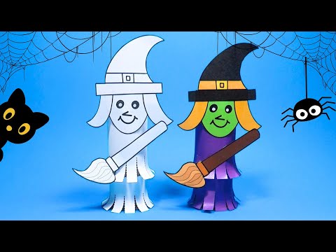 How to Make a Paper Roll Witch - Halloween Printable Craft for Kids