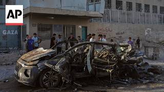 YouTube video thumbnail:  Israeli Airstrike on a Car in Gaza Kills 1 and Injures Several Others 