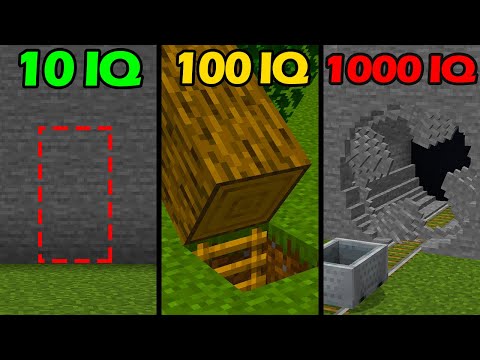 10 vs 100 vs 1000 IQ Secret Bases in Minecraft