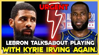 LeBron talks about teaming up with Kyrie Irving again at the All-Star Game.#lakersnews