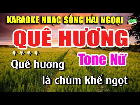 QUÊ HƯƠNG Karaoke Tone Nữ Nhạc Sống Cha Cha Cha Cực Dễ Hát , Nhạc Sống Minh Công