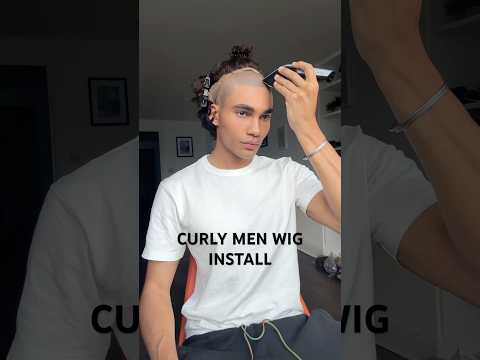 MEN WIG INSTALL TUTORIAL 😱 #wigs #hairstyles #curlyhair #menwig #lacefront