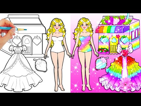 Rainbow vs Poor Barbie Dress Up & Decor House - Barbie's New Home Handmade - Woa Doll Channel