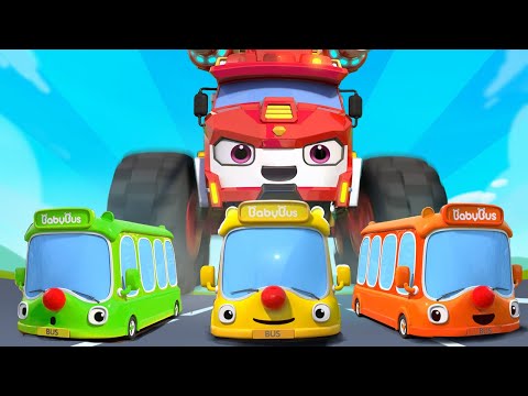 Little Bus Rescue Song | Wheels on the Bus🚌| Nursery Rhymes & Kids Songs | BabyBus - Cars World