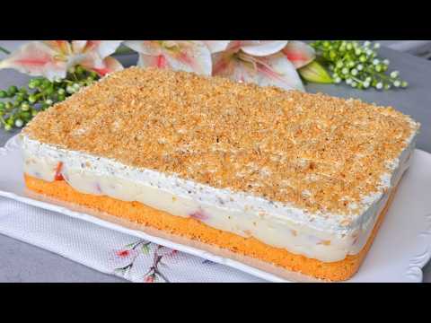 Kuchen in 15 Minuten. Der berühmte Apfelkuchen, der auf der Zunge zergeht. Einfach und lecker!