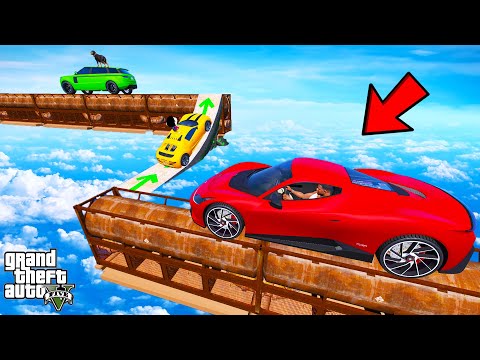 FRANKLIN TRIED IMPOSSIBLE RUST PIPE PARKOUR RAMP CHALLENGE GTA 5 | SHINCHAN and CHOP