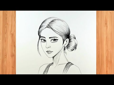 How to draw a girl -step by step || Easy Way To draw a face || Pencil sketch for  beginners