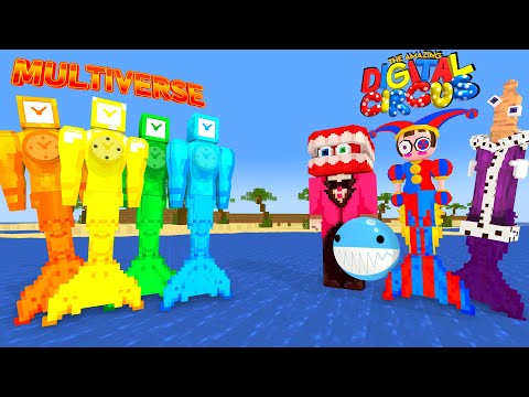 Monster School & Elemental Clock Brothers VS POMNI & DIGITAL CIRCUS BROTHER -  Minecraft Animation