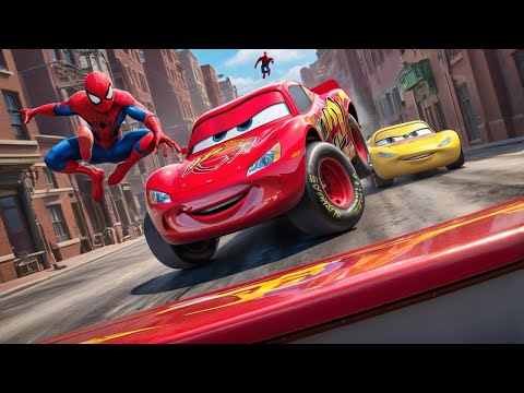 SPIDERMAN CARS Race Challenge MEGA COLOR Blocks Rampa ! SUPERHERO HULK Goku EPIC Car Racing - GTA 5