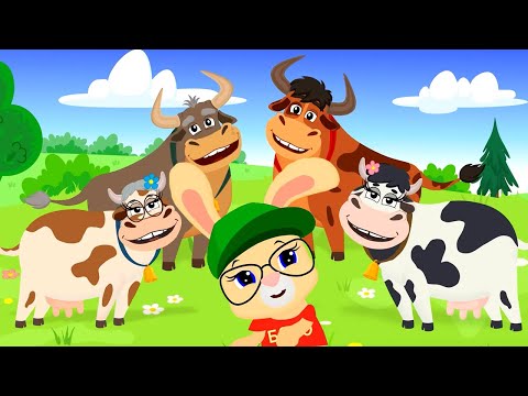 🌈 Школа кролика Бобо – На лугу 🐄 Дружная семья коров  – Развивающие песенки для детей
