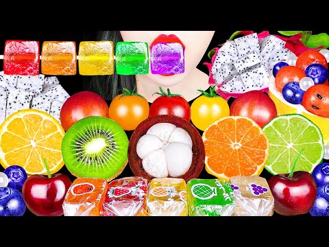 ASMR MUKBANG EXOTIC FRUITS, KINJO JELLY *WATERMELON MANGOSTEEN CHERRY KIWI 다양과일 먹방 망고스틴 킨조젤리 EATING