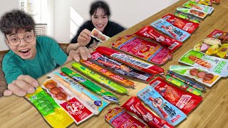 ThắnG Tê Tê Mua Hết Tất Cả Các Loại Xúc Xích Kỳ Lạ Ở Cửa Hàng Tiện Lợi