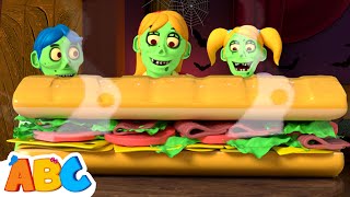 Five Funny Zombies Eating Sandwich | Spooky Halloween Songs | All Babies Channel