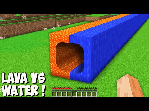 What is HIDDEN inside THE LONGEST LAVA vs WATER TUNNEL in Minecraft? I found THE BIGGEST TUNNEL!