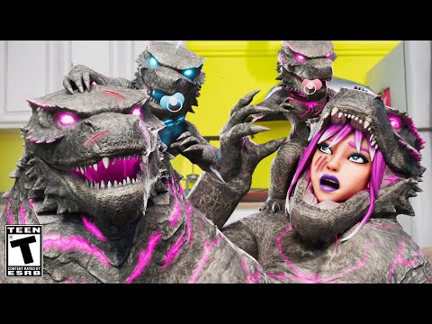 Godzilla's Violent FAMILY LIFE.. Fortnite Movie