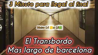 ¿El TRANSBORDO mas largo del METRO de Barcelona? L4 a L3 en Paseo de Gràcia ( son 2 CAMPO DE FÚTBOL)