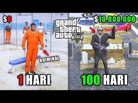 100 HARI DI GTA 5 !! DARI KERJA HALAL SAMPE JADI KRIMINAL PALING DI TAKUTI DI KOTA GTA 5 MOD